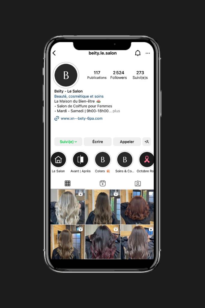 Compte Instagram Beïty le Salon